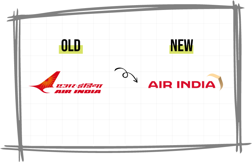 Air India’s old and new logo compared