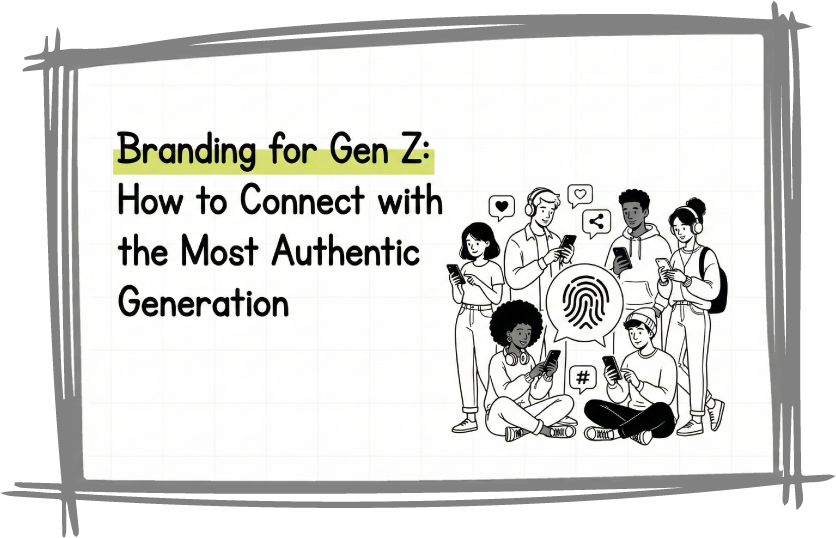  Diverse Gen Z group engaging with authentic branding content on social media